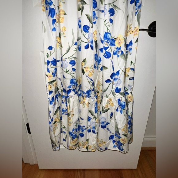 Express Floral Square Neck Puff Sleeve Tiered
Poplin Midi Dress - Picture 13 of 13